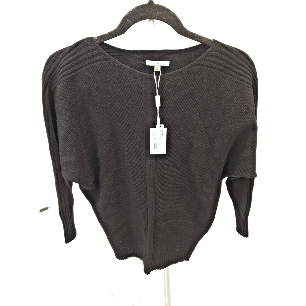 Vila Milano Small Black Batwing Dolman Back Faux Button NWT Sweater Knit Y2K